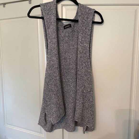 Eskandar Open Sweater Vest Waistcoat Gray Oversize Knit-One Size - Picture 4 of 9